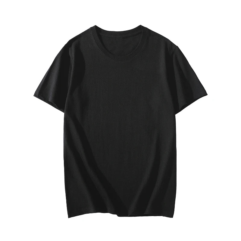 2025 Solid T-shirt Men Women Summer Casual Loose Fashionable Trend Cotton O-Neck Short Sleeve High Quality Tops Clothing Unisex