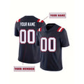 Customized Name And Number Men's Embroidered American Football Jersey New England Blue V-Neck Personalized Short Sleeved Shirt