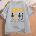 ADHD Graphic Print T-shirts Women Men Summer Casual Fashion Funny Streetwear Oversozed O-Neck Short Sleeve Tops T-shirts