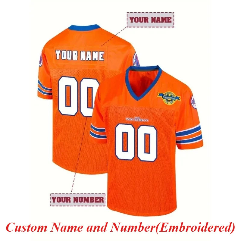 Customized Name and Number  Football  Jersey The Waterboy Bobby Boucher Adam Sandler 50th Anniversary DIY T-Shirts Men Women