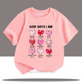 Teenager God Says I Am Print Children T-shirts Summer Girls Casual Fashion Kawaii Colorful Kids Short Sleeve Tops T-shirts