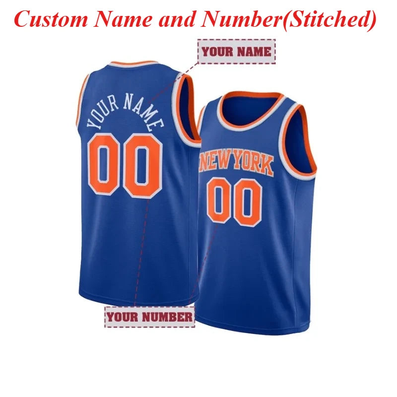 Custom Men's Basketball Jersey, Personalized Name&Number Embroidered Sleeveless Sports Jersey, Breathable NEW YORK Athletic Top