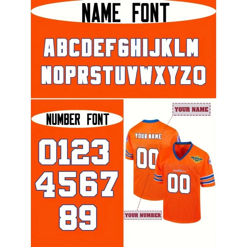 Customized Name and Number  Football  Jersey The Waterboy Bobby Boucher Adam Sandler 50th Anniversary DIY T-Shirts Men Women