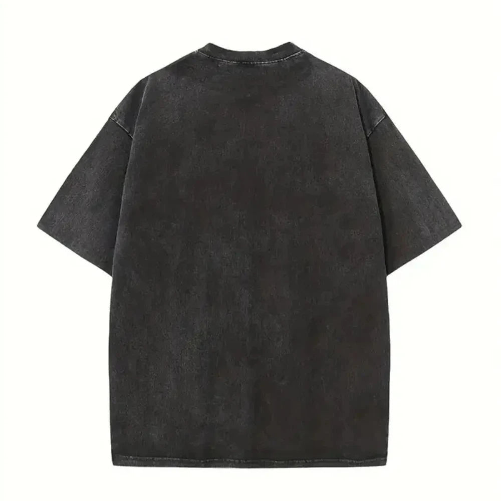 Women's Clothing Moon Sun Printed Washed T-shirt Summer Vintage Fashion Casual Tops O-Neck Short Sleeved Washed T-shirts