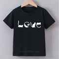 Cute Cats Graphic Print Children's Clothing Summer Girls Kawaii Fashion Funny Tops Kids Colorful Crew Neck Short Sleeve T-shirts