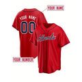 Customized Name And Number Men's Embroidered Baseball Jersey Atlanta V-Neck Personalized Breathable Short Sleeved Shirt Falcons
