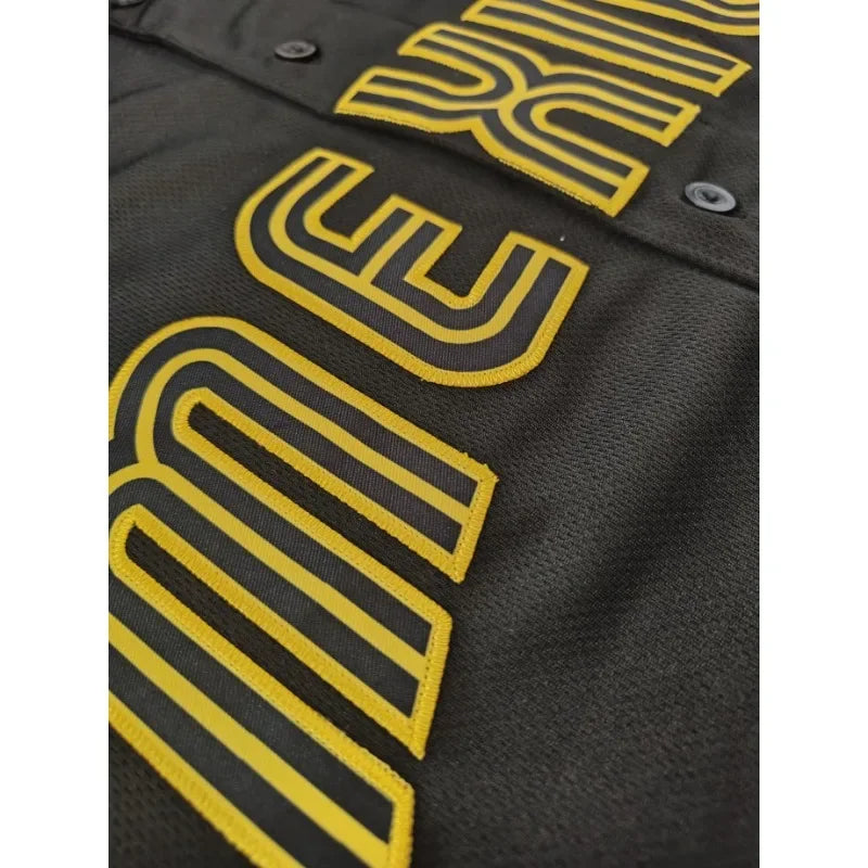 Customized Name And Number Embroidery Men's Breathable Short Sleeve V-Neck Mexico Baseball Jersey Sports Shirt For Team Training