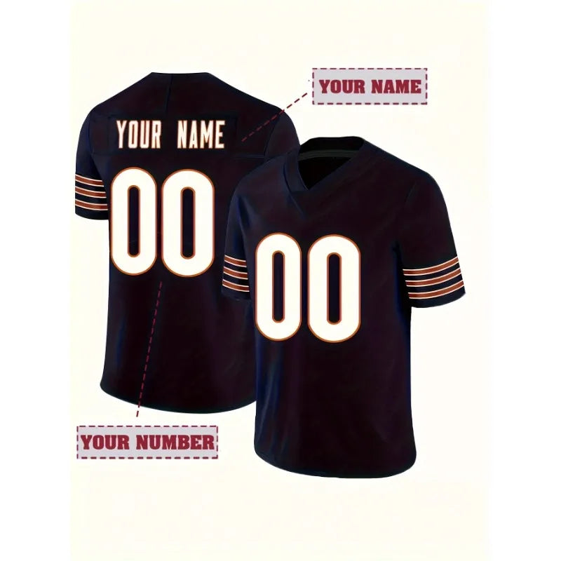 Custom Men's Football Shirt Embroidered Short Sleeve Tee Loose Fit Rugby Jersey Personalized Name & Number T-Shirts Men Clothing