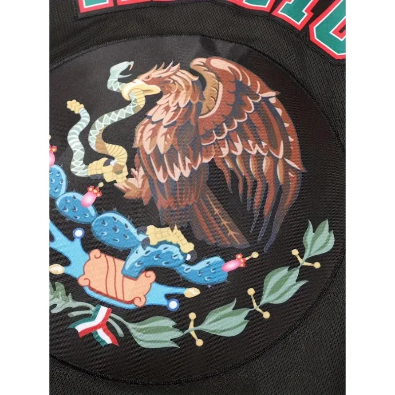Customized Name&Number Men's Embroidery MEXICO Design Short Sleeve Loose Breathable Baseball Jersey Sports Shirt  Men Clothing