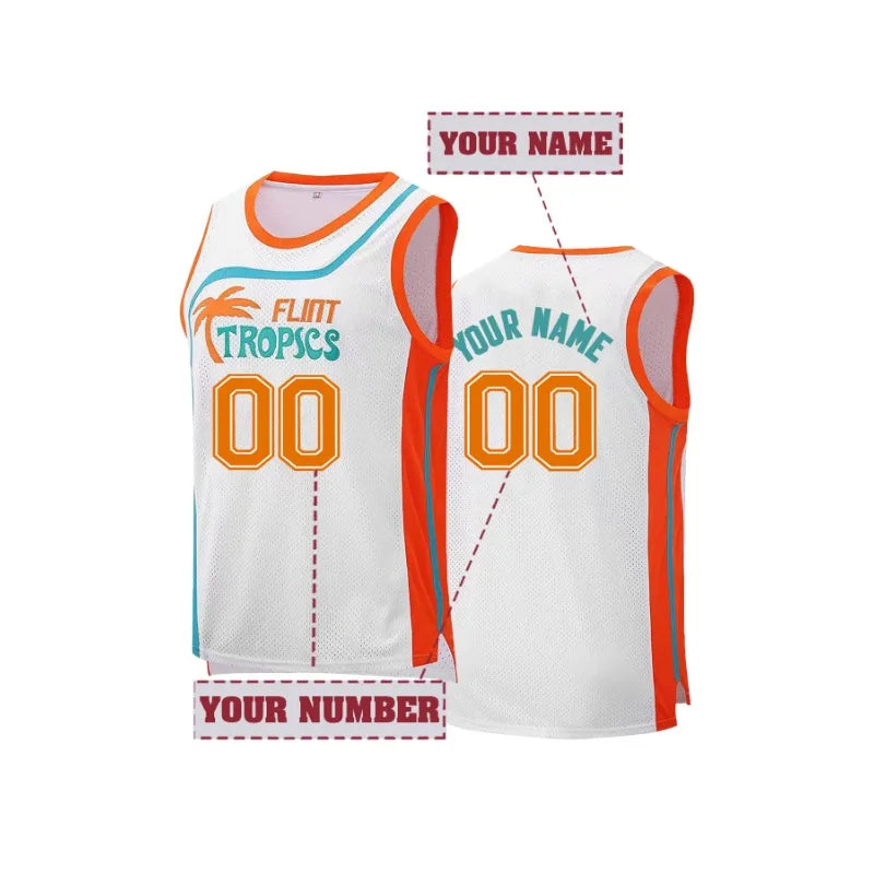 Custom Men's Flint Tropics Basketball Jersey, Personalized Embroidery Name and Number Sleeveless Uniform DIY Basketball Shirt