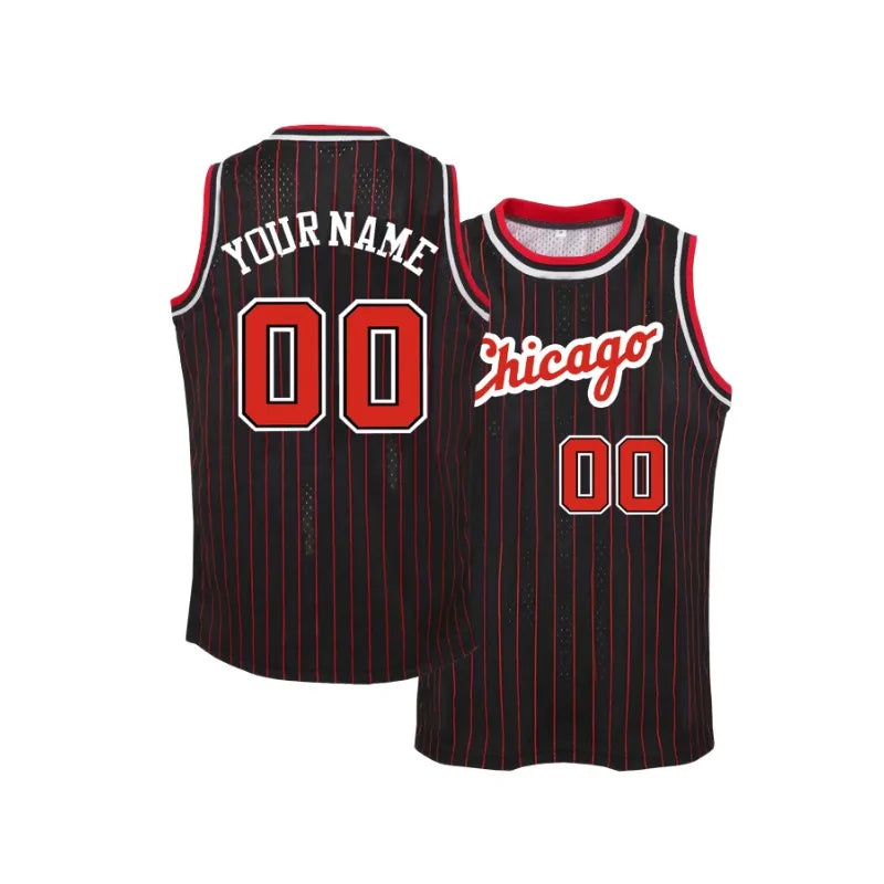 Custom Name & Number Basketball Jersey Chicago Breathable Sleeveless Sports Top Loose Fit for Training Competition & Casual Wear