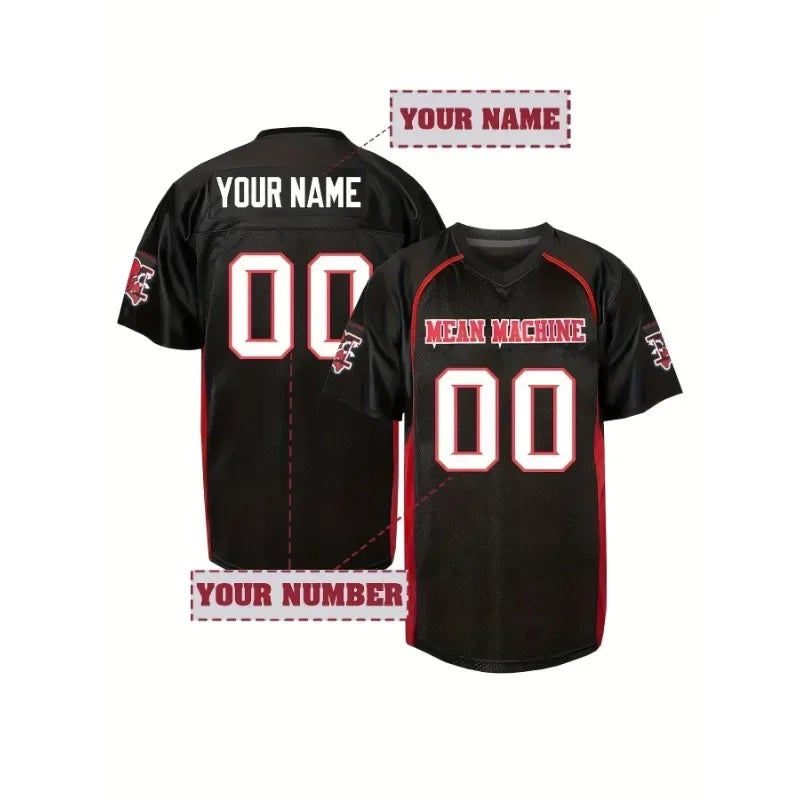 Custom Name And Number Men's Football Jersey Paul Crewe Mean Machine Breathable Embroidered T-Shirt for Training and Competition