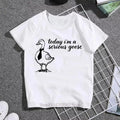 Goose Children Print T-shirts Summer Boys Girls Cool Fashion Casual Funny Tops Colorful O-Neck Short Sleeve Kids Clothing