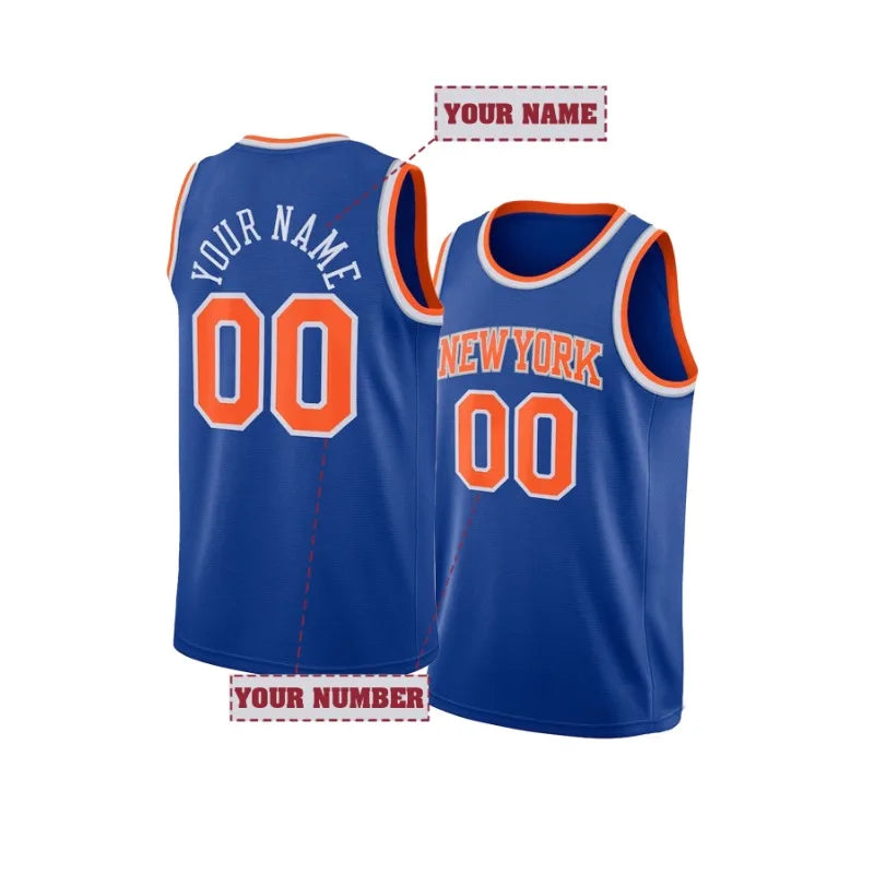 Custom Men's Basketball Jersey, Personalized Name&Number Embroidered Sleeveless Sports Jersey, Breathable NEW YORK Athletic Top
