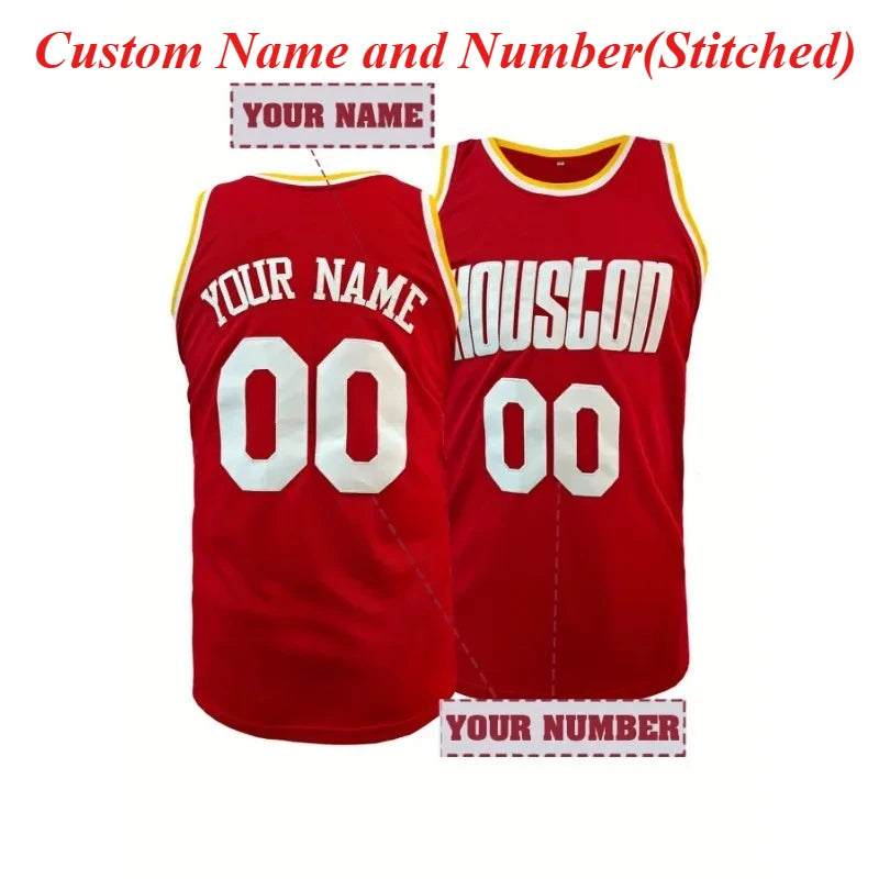 Customized Name and Number Basketball Jersey, Breathable Sleeveless Embroidery Sweatshirt Training Competition DIY Sports Tops
