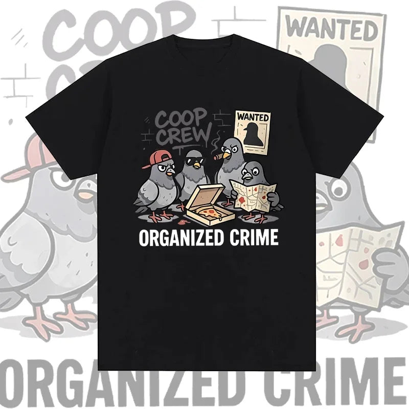 Cartoon Pigeon Graphic Print T-shirts Women Men Summer Casual Fashion Funny Streetwear Tops Crew Neck Short Sleeve T-shirts