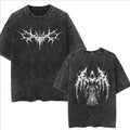 Retro Line Graphic Print Washed T-shirts Summer Fashion Casual Women Men Streetwear Y2K Crew Neck Short Sleeve Washed T-shirts
