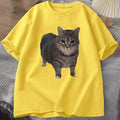 Funny Cat Meme Graphic Print T-shirts Women Men Summer Fashion Casual Streetwear Tops Oversize O-Neck Short Sleeve T-shirts