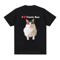 I Love Uncle Bao Cats Print T-shirts for Women Men Summer Casual Fashion Funny Loose Streetwear Tops O-Neck Short Sleeve Tees