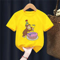 Funny Cartoon Monkey Graphic Print Children T-shirts Summer Boys Girls Kawaii Casual Tops Kids O-Neck Short Sleeve T-shirts