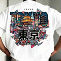 Summer Japan Tokyo Letter Print T-shirts for Men Casual Fashion Harajuku Streetwear Y2K Cotton Tops O-Neck Short Sleeve Tees