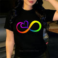 Autism Infinitas Print Plus Size T-shirts Women Clothing Summer Casual Fashion Loose O-Neck Short Sleeve Plus Size T-shirts