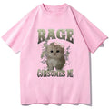 Women Clothing Rage Consumes Cat Meme Print T-shirt Summer Fashion Kawaii Casual Loose T-shirts O-Neck Short Sleeve Tees Unisex