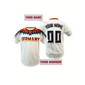 Personalized Name and Number Men's Breathable Embroidered Germany Baseball Jersey with Loose Short Sleeves for Team Training