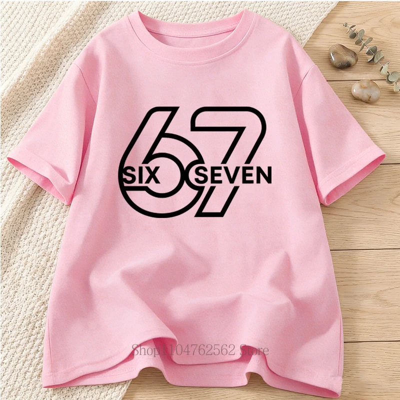 Six Seven Print T-shirts Women's Clothing Summer Casual Fashion Oversize Streetwear Tops Men O-Neck Short Sleeve T-shirts