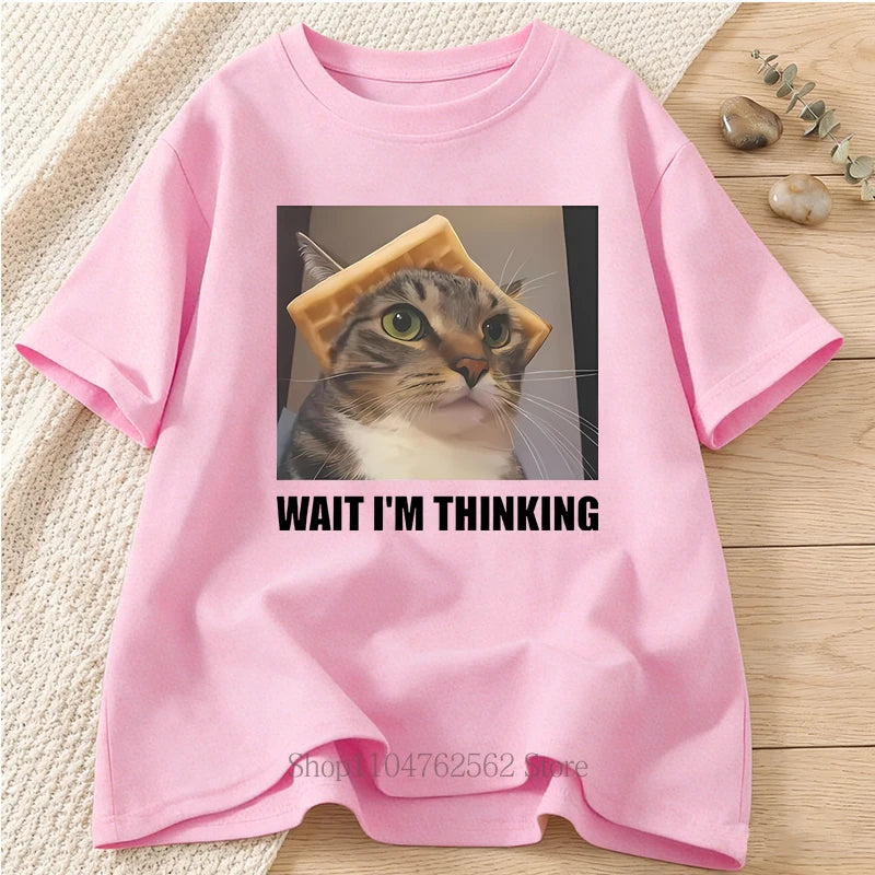 Funny Cute Cat Graphic Print T-shirts Women Clothing Summer Casual Fashion Streetwear Tops Loose Crew Neck Short Sleeve T-shirts