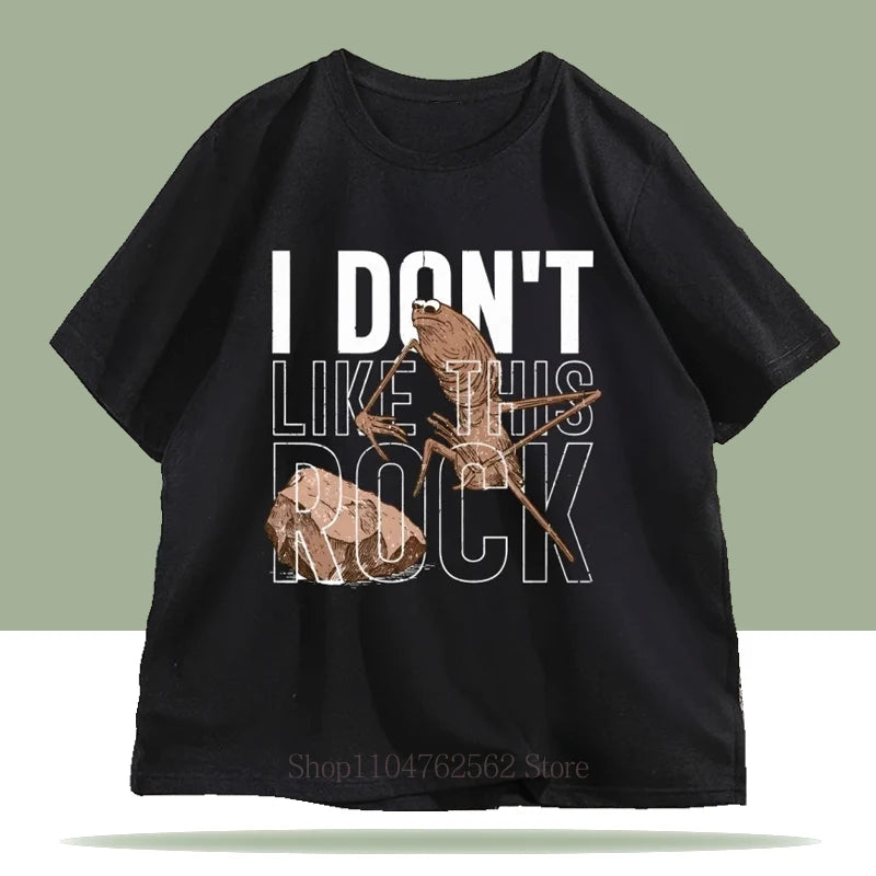 I Don't Like This Rock Graphic T-Shirt Women Men Summer Casual Fashion Streetwear Loose Tops Crew Neck Short Sleeve T-shirts