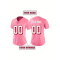 Pink Color Customized Football Jersey for Women Football Short Sleeves DIY Athletic Tee Shirts Personlized Team Name and Number