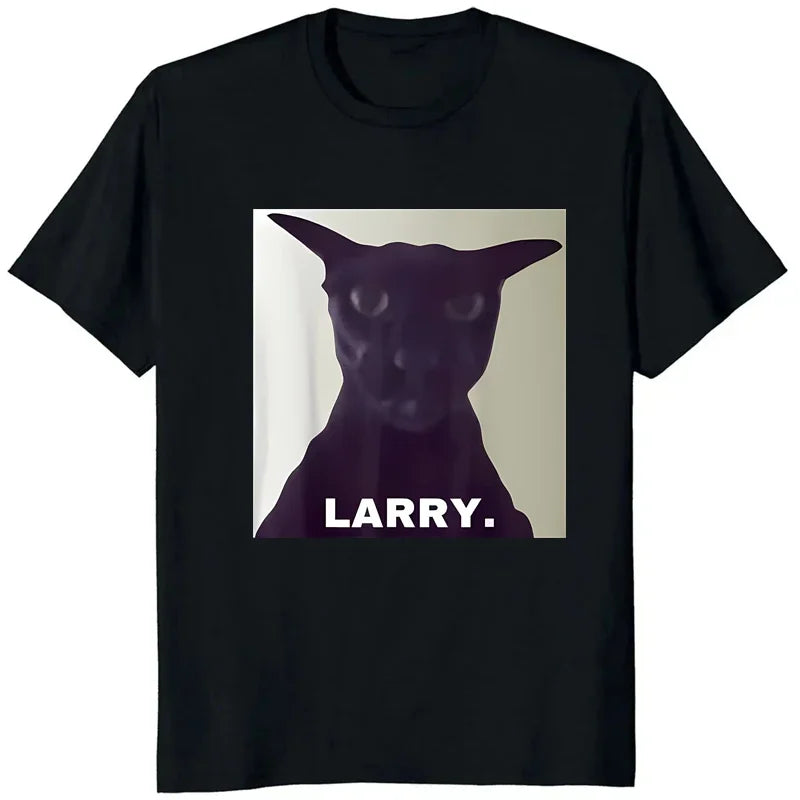 Evil Larry Cat Printed T-shirt Men Women Anime Lover Funny Casual Loose Harajuku Short Sleeve Summer Round Neck T-shirt
