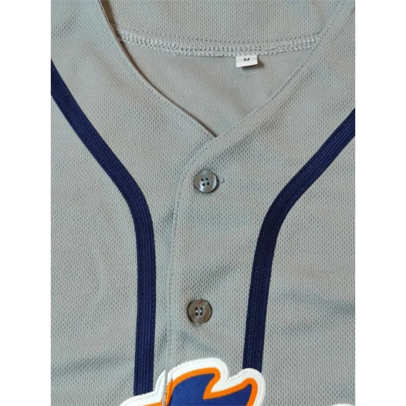 Customized Name And Number Men's Embroidery Baseball Jersey Detroit Grey V-Neck Personalized Short Sleeve Button Down DIY Shirts