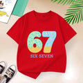 Number Six Seven Print Children's Clothing Summer Boys Girls Fashion Funny Colorful Tops Kids Crew Neck Short Sleeve T-shirt
