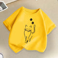Cartoon Cat Paw Children T-shirts Summer Boys Girls Clothes Fashion Funny Kawaii Colorful Tops Y2K Kids Short Sleeve T-shirt