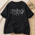 Women's Clothing Dancing Rats Print T-Shirt Summer Funny Casual Fashion Funny Tops Harajuku O-Neck Short Sleeve T-shirts