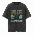 Cool Cats Graphic Print Washed T-shirts Summer Women Men Casual Fashion Streetwear Y2K Retro Short Sleeve Crew Neck T-shirts