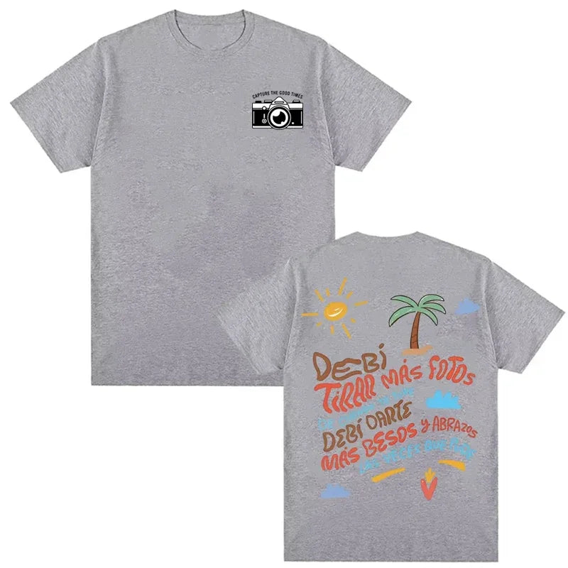 Camera Graphic Print T-shirts Summer Women Men Streetwear Hip Hop Y2K Tops Casual Fashion Loose O-Neck Short Sleeve T-shirts