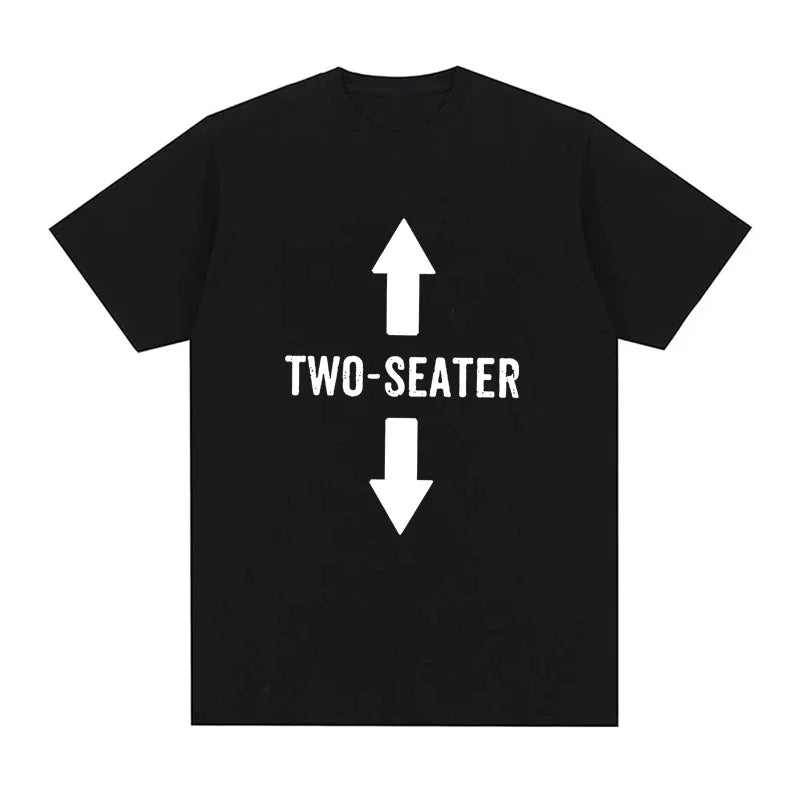 Two Seater Print T-shirts for Women Summer Minimalist Casual Fashion Loose Streetwear Tops Crew Neck Short Sleeve T-shirts