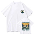 Stupid Canadian Wolf Bird Graphic Print T-shirts Summer Women's Clothing Streetwear Y2K Fashion Casual O-Neck Short Sleeve Tops