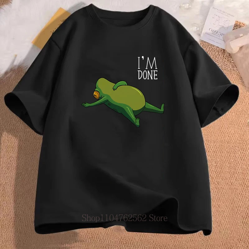 Men Clothing Frog Graphic Print T-shirts Summer Casual Fashion Short Sleeve Tops Oversize Streetwear Harajuku O-Neck T-shirt
