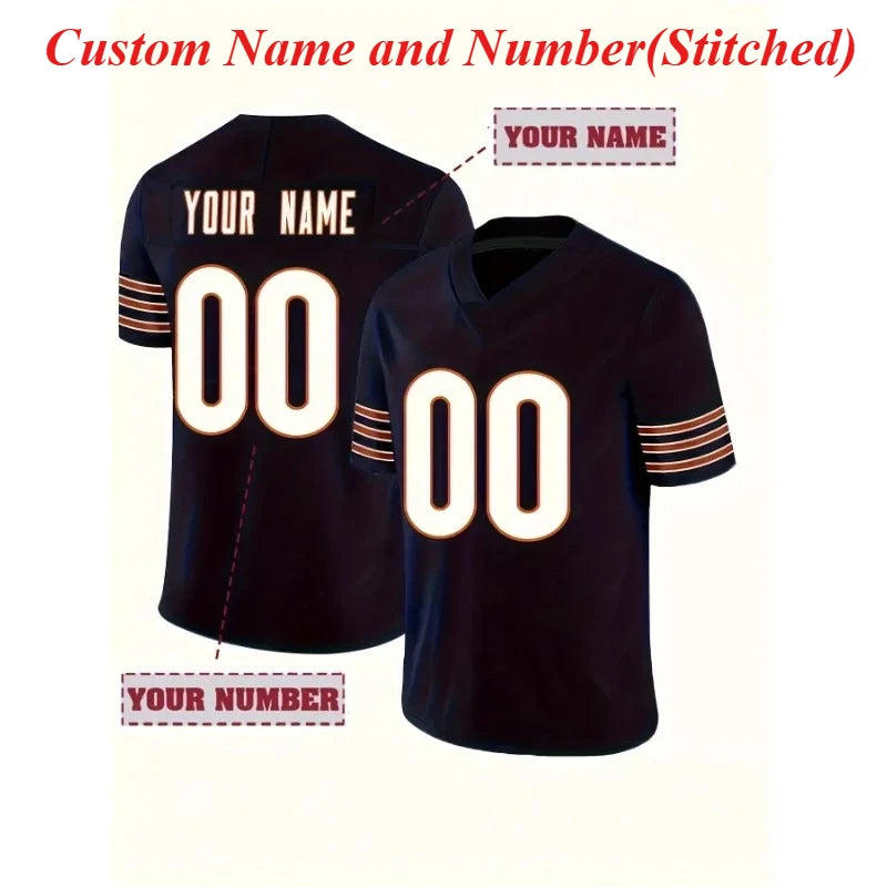 Custom Men's Football Shirt Embroidered Short Sleeve Tee Loose Fit Rugby Jersey Personalized Name & Number T-Shirts Men Clothing