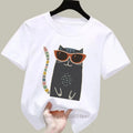 Kawaii Cat Print Children T-Shirt Summer Casual Fashion Girls Boys Funny Tops Kids Colorful O-Neck Short Sleeve T-shirts