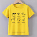Funny Animals Graphic Print Children's Clothing Summer Boys Girls Casual Fashion Colorful Tops Kids O-Neck Short Sleeve T-shirts