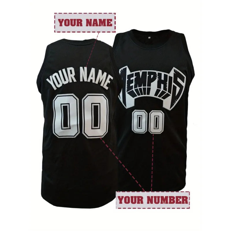 Custom Men's Basketball Jersey Breathable Sleeveless Personalized Name&Number Embroidery Sportswear Top for Training&Casual Wear