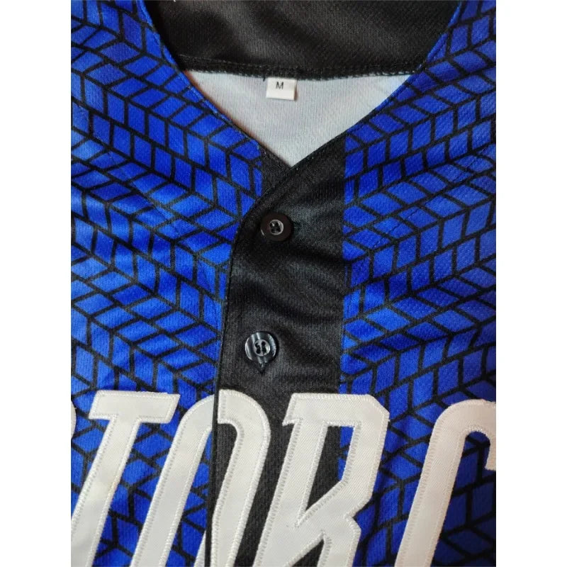 Customized Name And Number Men's Embroidery Breathable Baseball Jersey V-Neck Personalized Short Sleeve Button Down DIY Shirts