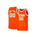 DIY Men's Basketball Jersey Breathable Embroidered Name&Number Perfect for Team Training&Casual Wear Texas Sleeveless Tops