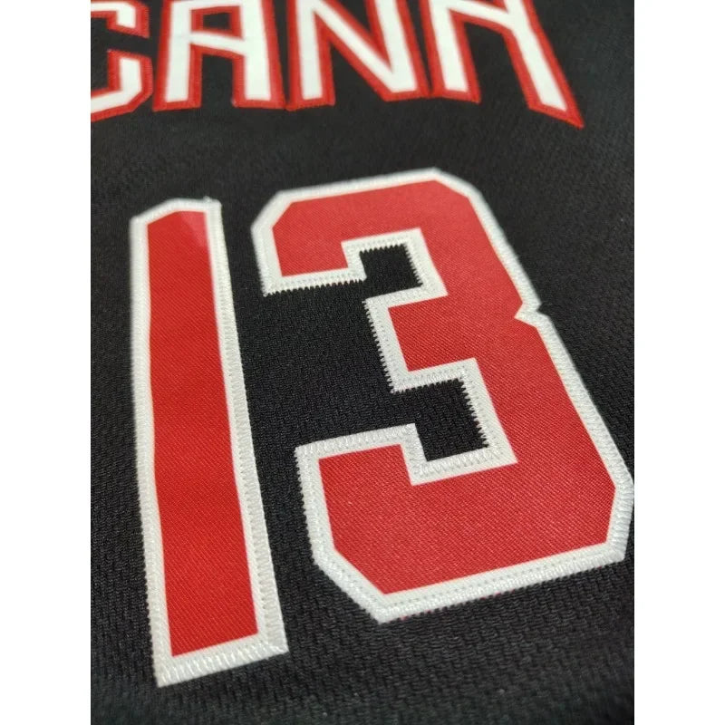 Customized Name And Number Men's Embroidery Baseball Jersey Dominica Black V-Neck Personalized Short Sleeve Button Down Shirts