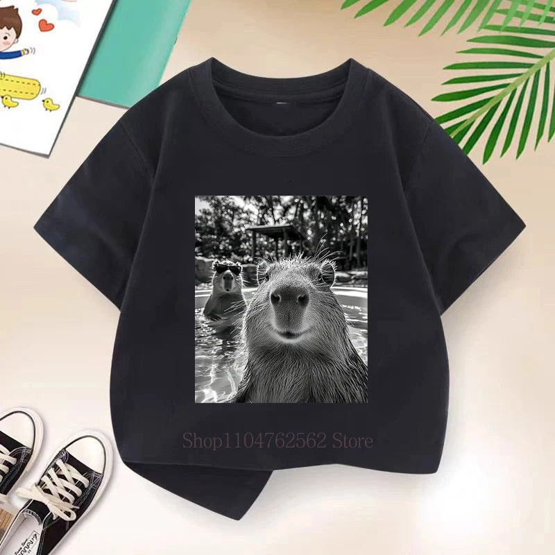 Cute Mole Graphic Print Children T-shirts Summer Boys Girls Casual Fashion Colorful Tops Kids Crew Neck Short Sleeve T-shirts